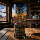 Colored glass bottle beer glass