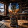 Colored glass bottle beer glass