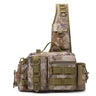 Men's Fishing Backpack: Equipped with bait box, equipment storage bag, pole holder, sling & shoulder bag design.