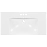 36" Single Bathroom Basin Sink, Vanity Top Only, 3-Faucet Holes, Resin