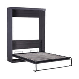 Full Size Murphy Bed with Wardrobe and Drawers, Storage Bed, can be Folded into a Cabinet, Gray