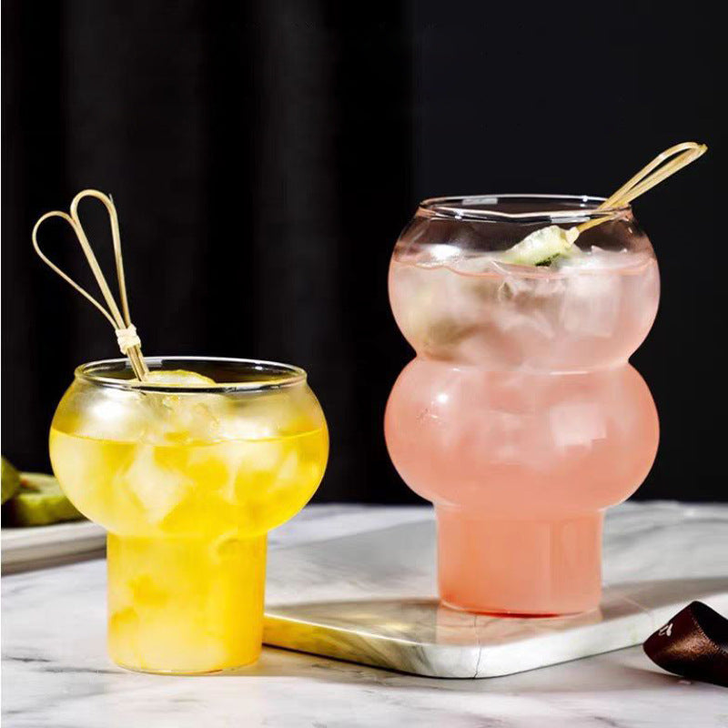 Gourd Shaped High Borosilicate Glass Single Layer Cup Office Latte Cup Transparent Juice