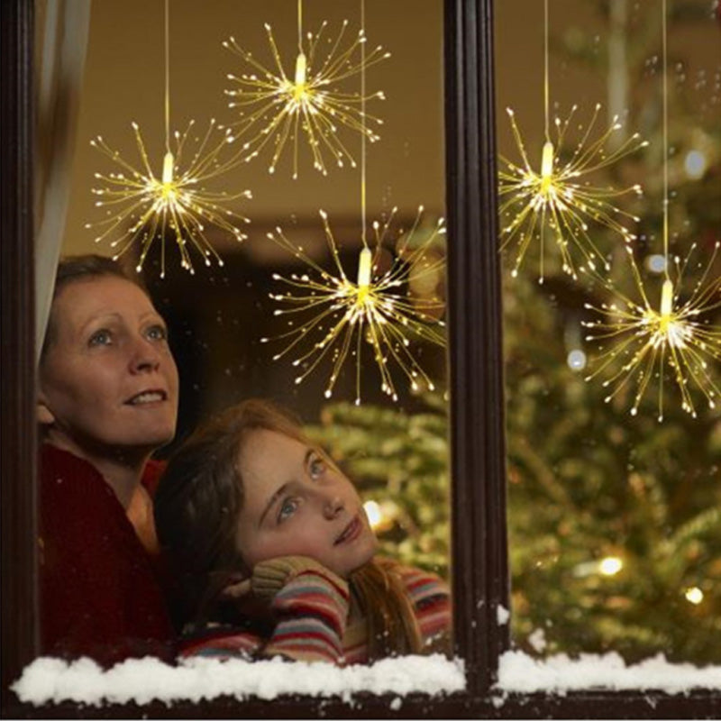 Illuminate Your Space with LED Firework String Lights - Warm White & Multi-Color Options Julia M Home & Kitchen