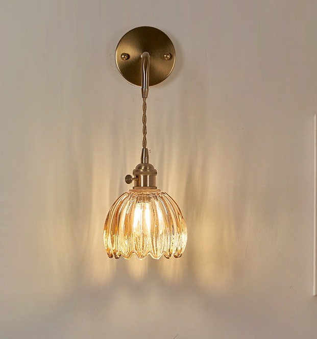 Retro Flower Glass Wall Lamp