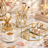 Vitra Brass & Glass Vanity Tray