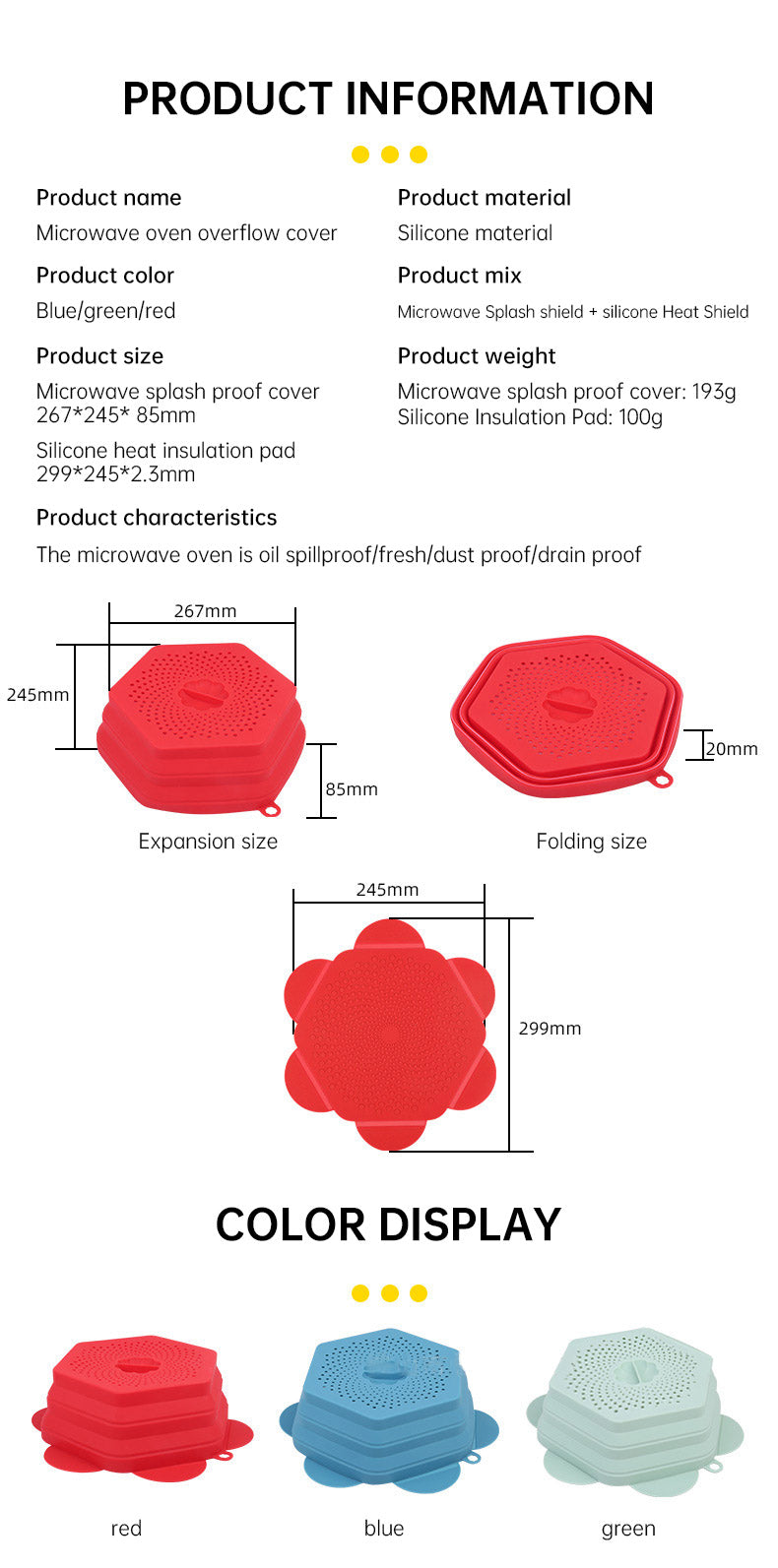 Microwave Oven Anti Spluttering Lid Collapsible Silicone Microwave Food Cover with Plate Microwave Cover lids - Julia M LifeStyles