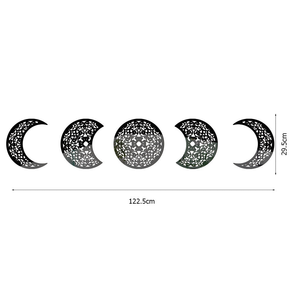 European Style 3D Stereoscopic Moon Phase Acrylic Mirror Wall Sticker