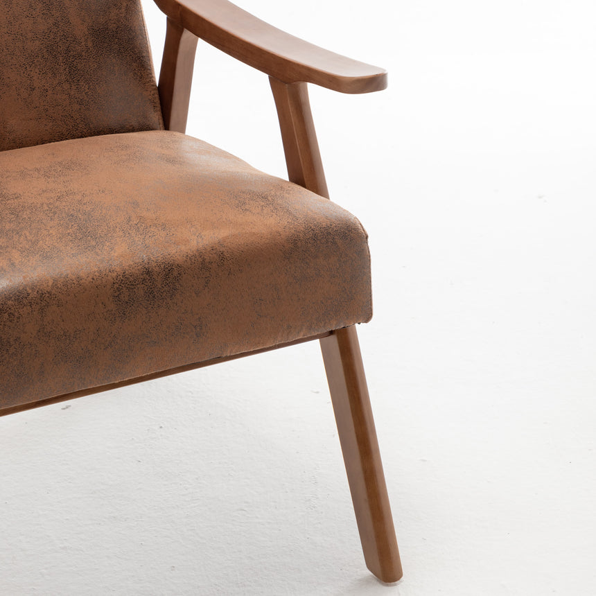 Medieval modern chair, solid wood frame living room chair, accent chair with ultra thick backrest - Julia M LifeStyles