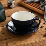 Nordic Ceramic Latte Cup – 300ml Artisan Coffee Cup with Contrast Rim