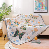 Artistic Cotton-Acrylic Knit Throw Blanket – Elegant American Style Designs