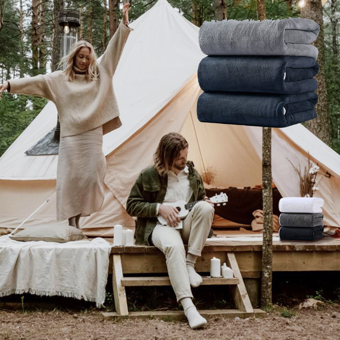 3 Pieces Egyptian Cotton Towels Large Size Bath Sheet Super Soft Towel Bale Set