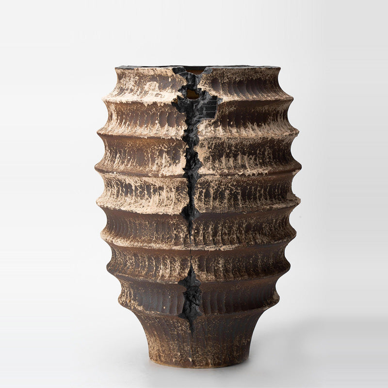 Wabi-Sabi Elegance: Vintage-Inspired Glazed Ceramic Vase