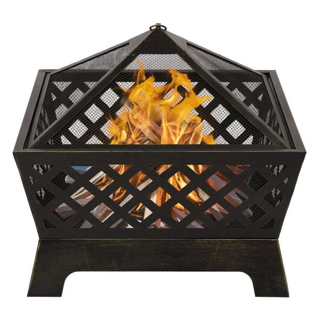 4 Angles Mesh Brazier Bronze Fire Pit - Julia M LifeStyles