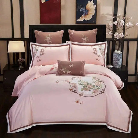 4-piece embroidered bedding set - Julia M LifeStyles
