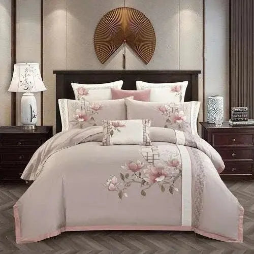 4-piece embroidered bedding set - Julia M LifeStyles