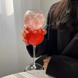 Creative Ins Style Height Crystal Champagne Glass Cocktail Glass Goblet 3D Rose Valentine Party Sparkling Wine Cup