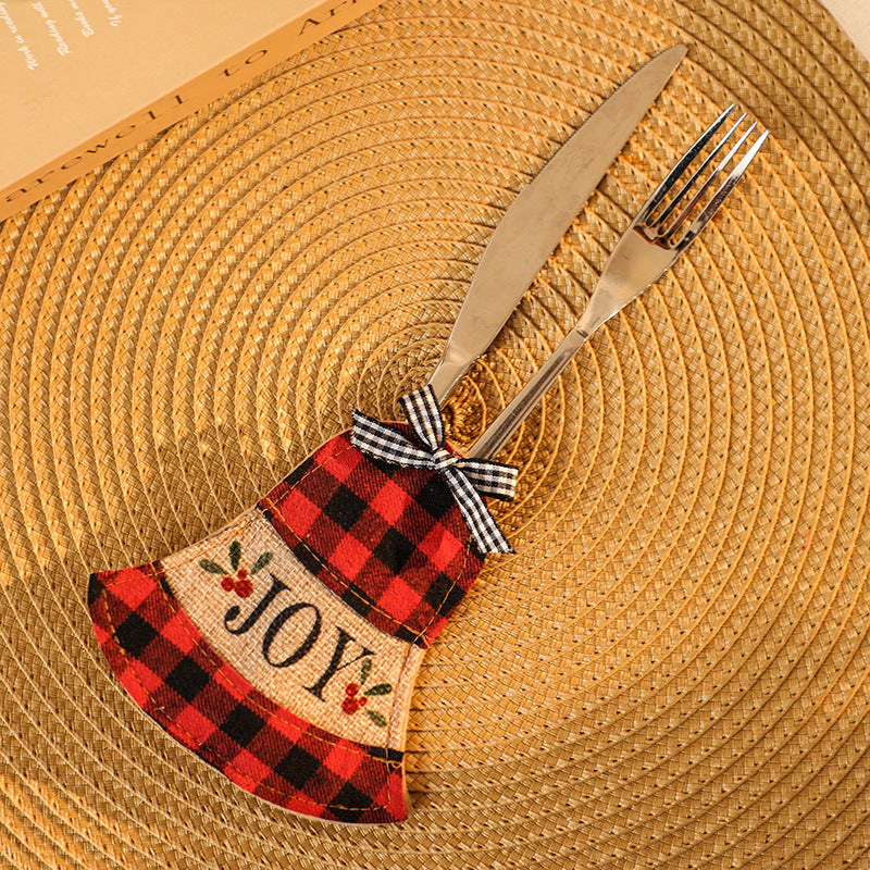 Christmas Socks Knife and Fork Set Table Decoration Embroidery Christmas Props Knife and Fork Set Christmas Decoration Pendant Julia M Home & Kitchen