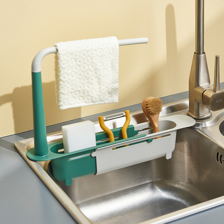 Retractable Kitchen Water Rack & Vegetable Drain Basket Julia M Home & Kitchen