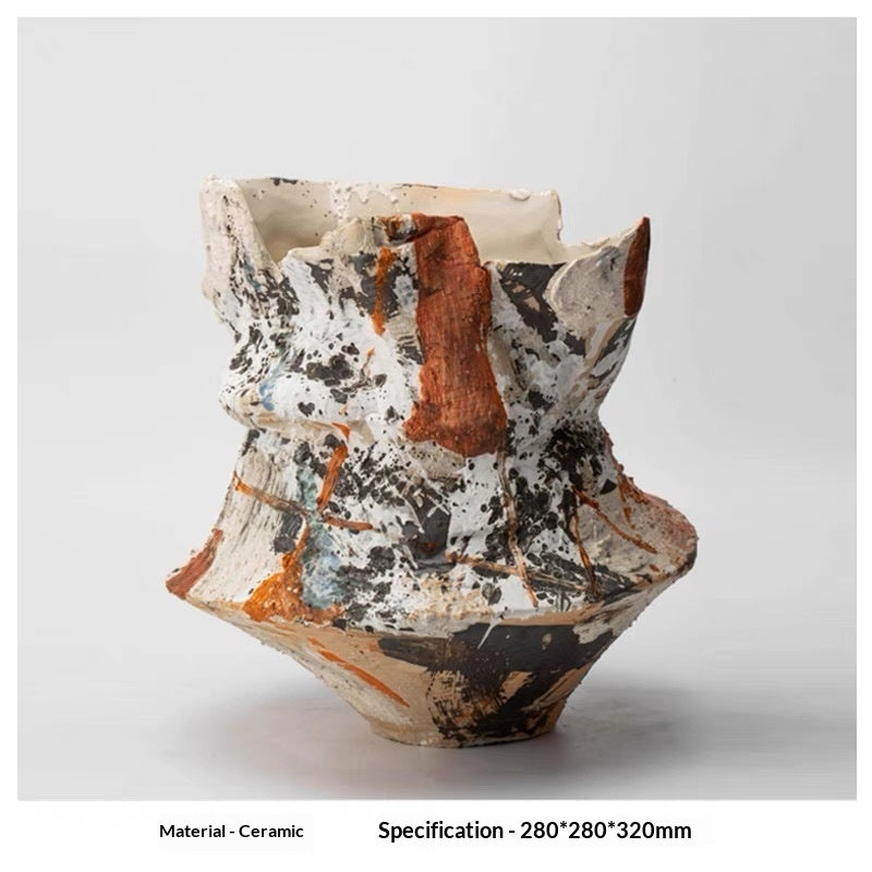 Wabi-Sabi Elegance: Vintage-Inspired Glazed Ceramic Vase