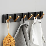 Folding Towel Hanger 2ways Installation Wall Hooks Coat Clothes Holder for Bathroom Kitchen Bedroom Hallway, Black Gold