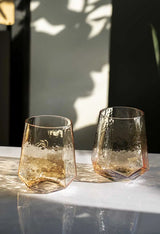 Hammered Diamond Amber Crystal Champagne Goblet Julia M Home & Kitchen