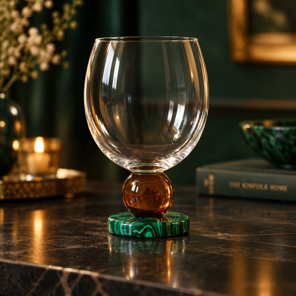 Orba Sculptural Glass Goblet