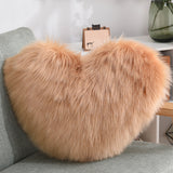 Heart-Shaped Long Plush Fluffy Cushion Cover - Julia M LifeStyles