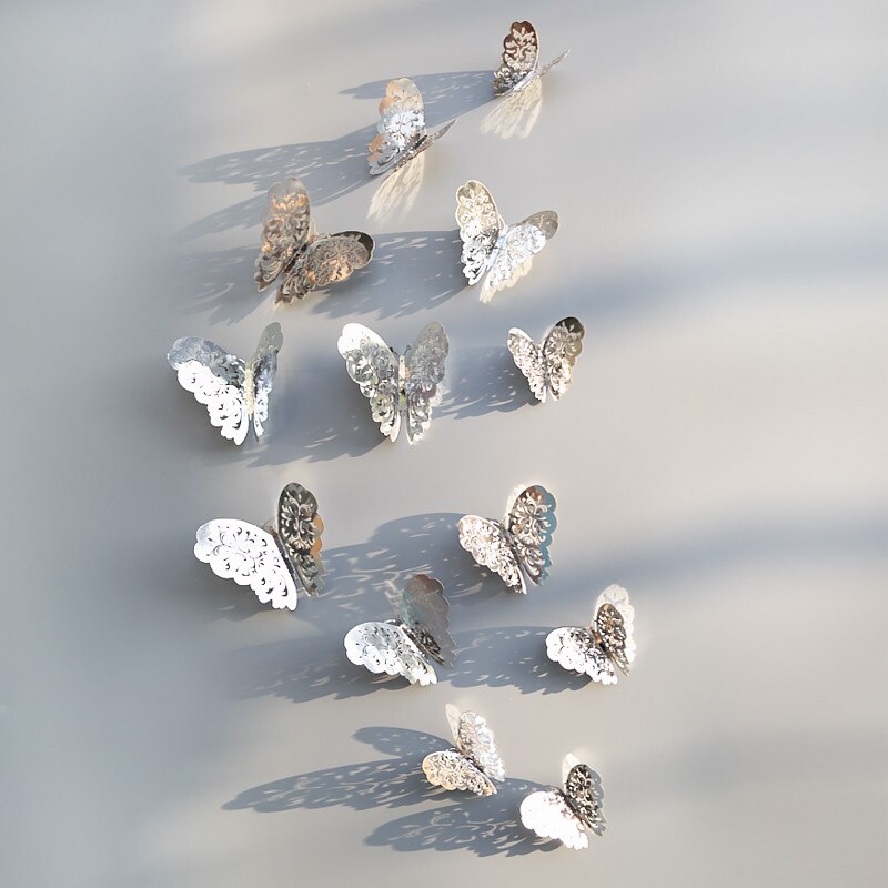 12pcs 3D Hollow Butterfly Wall Sticker for Home Decor DIY Butterflies Fridge stickers Room Decoration Party Wedding Decor - Julia M LifeStyles