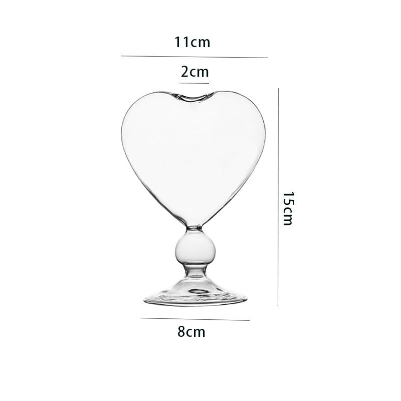 Love Cocktail Glass Heart-Shaped Lead-Free Crystal Goblet 210ml