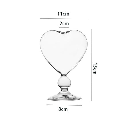 Love Cocktail Glass Heart-Shaped Lead-Free Crystal Goblet 210ml