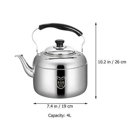 4/5/6L Tea Kettle Stovetop Whistling Teapot Stove Top Whistling Tea Kettle Stainless Steel Teapot Large Capacity Tea Kettle Pot - Julia M LifeStyles
