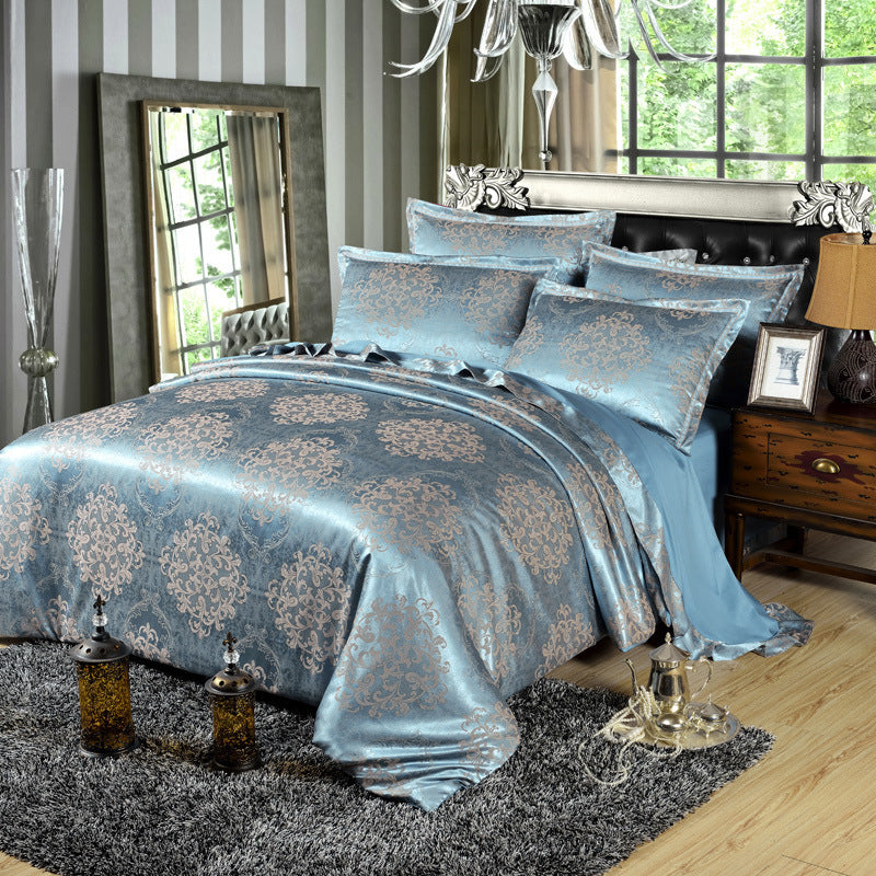 Luxurious 4-Piece Cotton Lace & Floral Bedding Set
