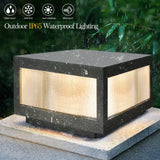 12-Inch Black Solar Powered LED Post Cap Light - Elegant Modern Outdoor Lighting Solution