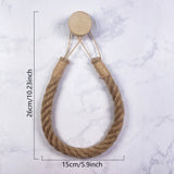 Wooden Hook Seamless Adhesive No Drilling Handmade Woven Hemp Rope Towel Rack Tissue Holder Bathroom Toilet eprolo