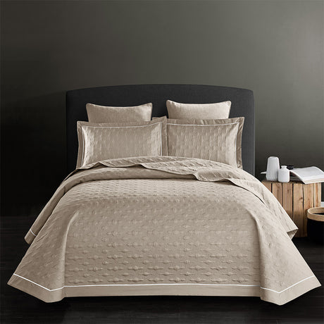 Opulent 3Pcs Cotton Coverlet Embossed Reversible Set