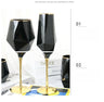 Pure Black Crystal Golden Edge Wine Glass Goblet Light Luxury Irregular Model Room Special Champagne Cup Whiskey Beer Glasses