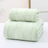 Wide Stripe Dark Stripe Coral Velvet Printing Towels Suit