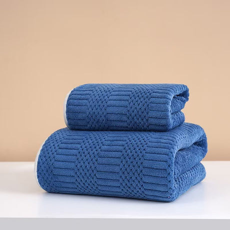 Wide Stripe Dark Stripe Coral Velvet Printing Towels Suit