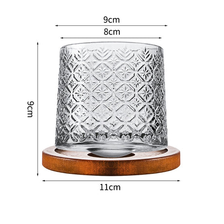 Hand drawn rotating glass cups multiple multi-purpose whiskey glasses rotating glass cups