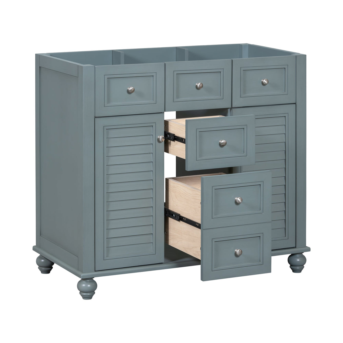 36 "No sink, with 2 drawers and soft closing door, independent makeup rack, bathroom cabinet, blue (excluding sink) Julia M Home & Kitchen