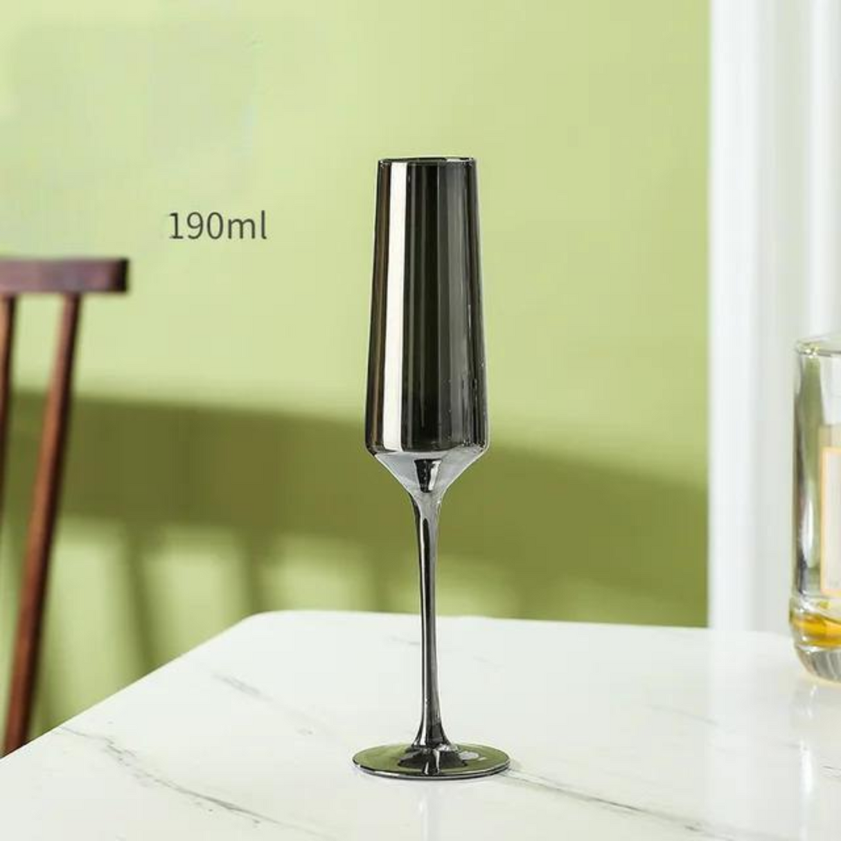 Electroplated Black Crystal Brandy Goblet - Smoky Gray Elegance Julia M Home & Kitchen