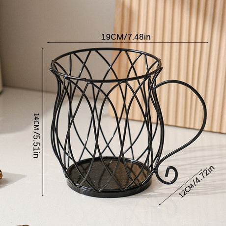 Elegant Wrought Iron Coffee Capsule Organizer & Dispenser – Large Capacity for Nespresso & Keurig