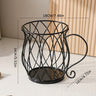 Elegant Wrought Iron Coffee Capsule Organizer & Dispenser – Large Capacity for Nespresso & Keurig