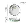 Dumpling plate sushi plate round square plate with soy sauce and vinegar partitioned snack plate ceramic plate for home use