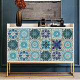 Mosaic 10-Piece Imitation Ceramic Tile Stickers Set for Home Decoration
