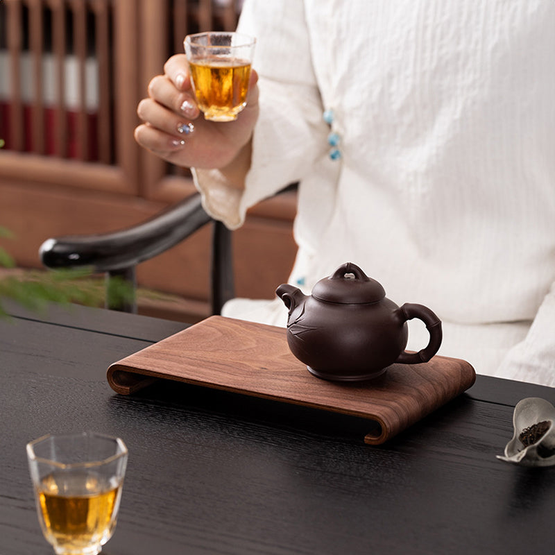 Retro - style Walnut Tea Tray, Wooden Soap - scented Candle Holder, Household Grocery Desktop Storage Box & Decorative Plate - Julia M LifeStyles
