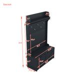 Hall tree with storage desk, entrance desk with drawers and 5 hooks, display rack, dark blue