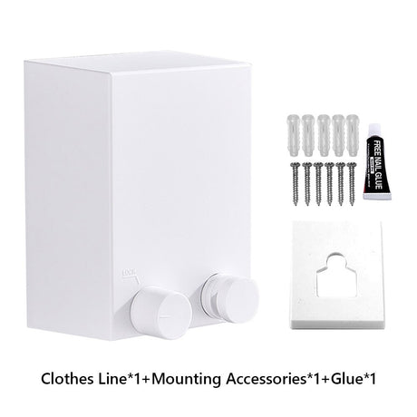 Indoor Outdoor Retractable Stretch Washing Invisible Line Mounted Drying Rope Laundry Clothes Line 13.8ft Automatic Wall Hanging