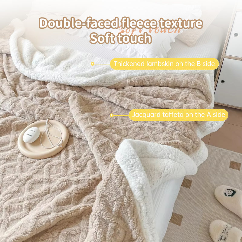 Double-Layer Polar Blanket – Thick Warm Soft Fleece for Cozy Comfort