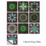 Mosaic 10-Piece Imitation Ceramic Tile Stickers Set for Home Decoration